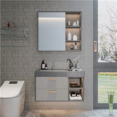 Mobile da bagno con superficie in alluminio