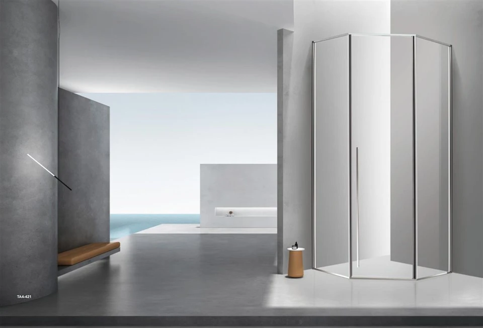 Bagno con doccia Diamond con porta a battente
